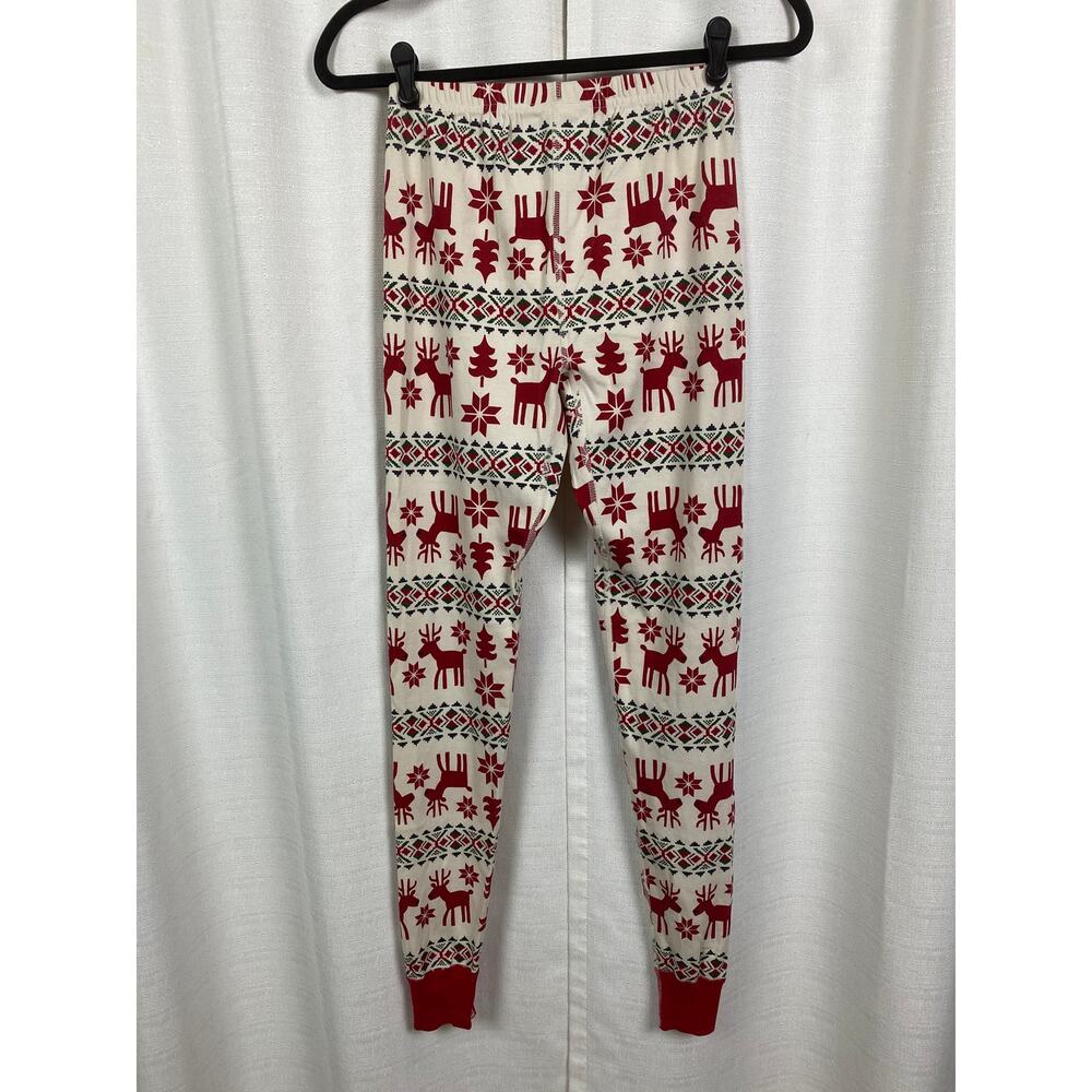 Hanna Andersson Cream&Red Deer Print Holiday Pajama Set Sz.S - Picture 6 of 11